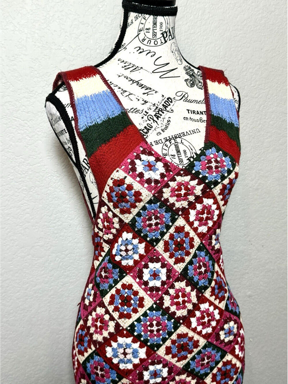Zara Vibrant Multicolored Crochet Knit Maxi Sun Dress SZ M Approx. Boho - Picture 6 of 15
